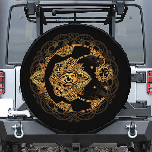 Bohemian Sun And Moon Print Tire Cover