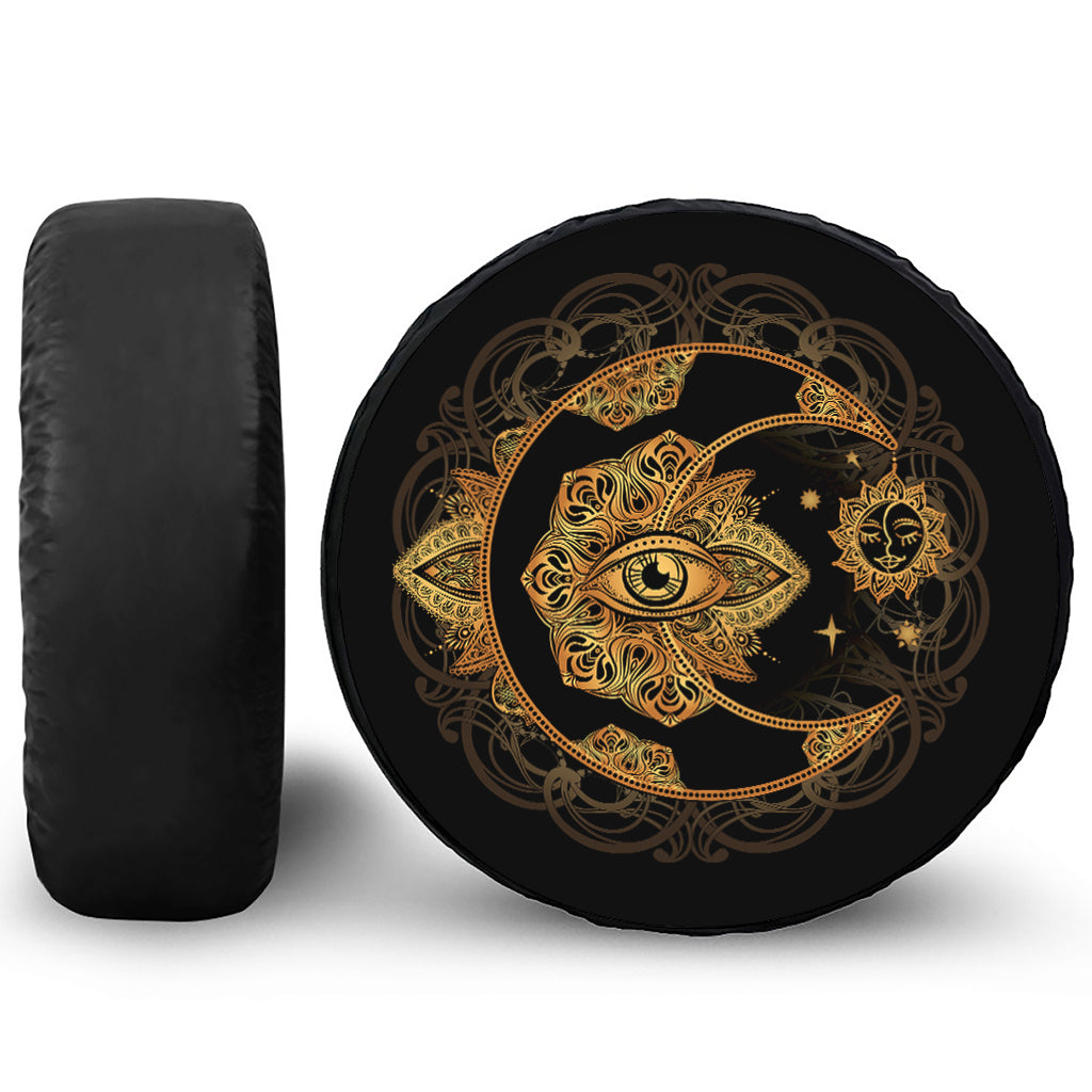 Bohemian Sun And Moon Print Tire Cover