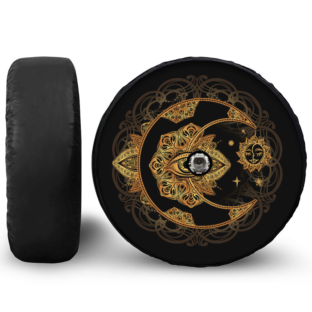 Bohemian Sun And Moon Print Tire Cover With Camera Hole