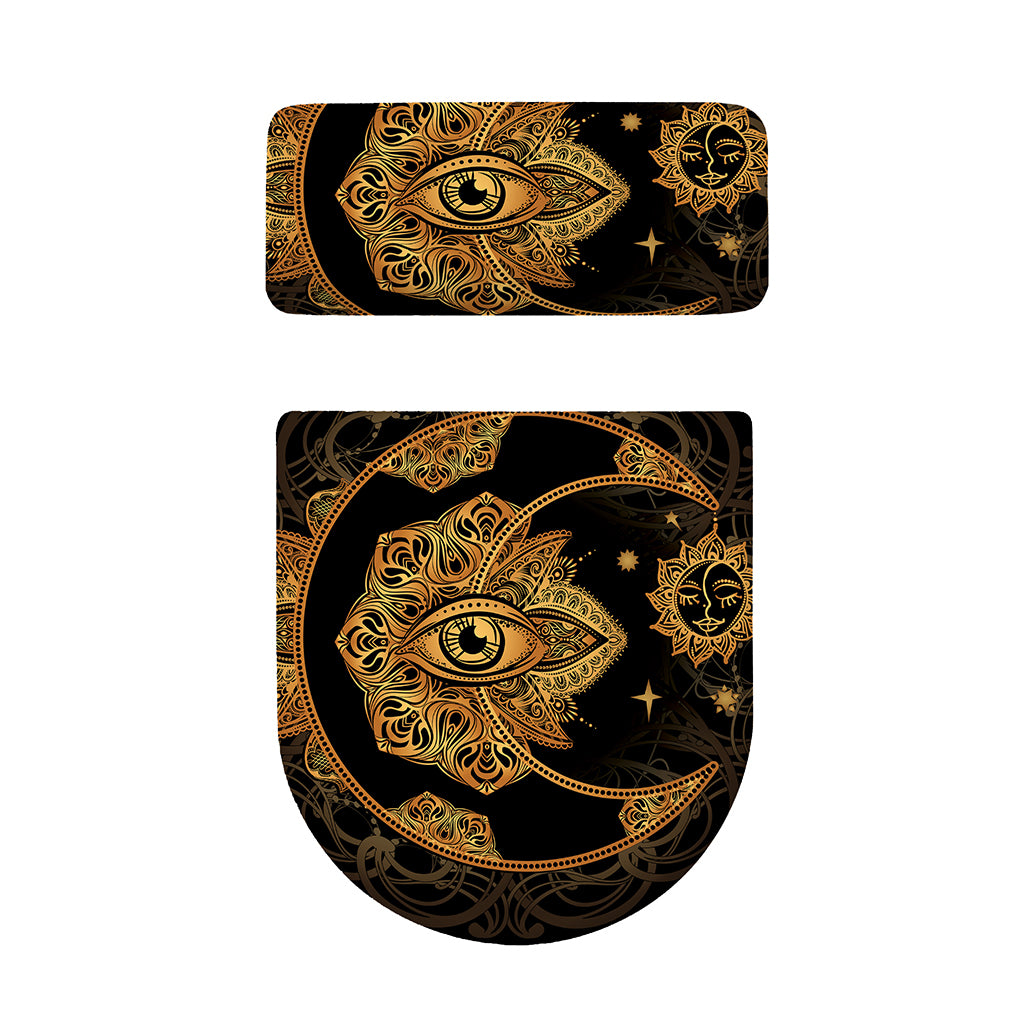Bohemian Sun And Moon Print Toilet Lid And Tank Cover Set