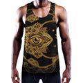 Bohemian Sun And Moon Print Men's Workout Tank Top