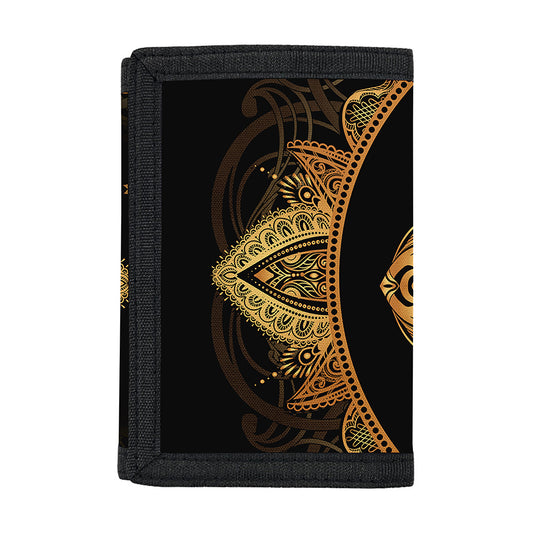 Bohemian Sun And Moon Print Trifold Wallet