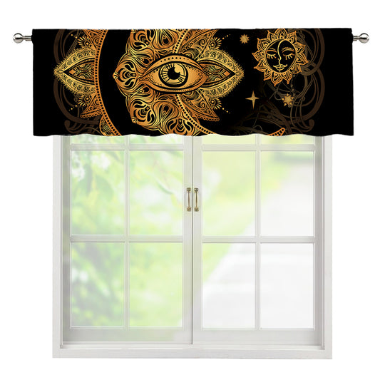 Bohemian Sun And Moon Print Window Valance