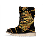 Bohemian Sun And Moon Print Winter Boots
