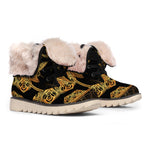 Bohemian Sun And Moon Print Winter Boots