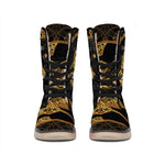 Bohemian Sun And Moon Print Winter Boots