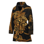 Bohemian Sun And Moon Print Women's Bathrobe