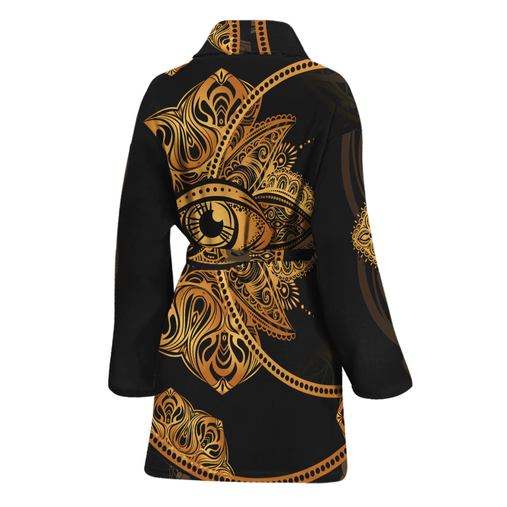 Bohemian Sun And Moon Print Women's Bathrobe