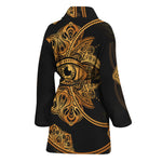 Bohemian Sun And Moon Print Women's Bathrobe