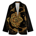 Bohemian Sun And Moon Print Women's Blazer