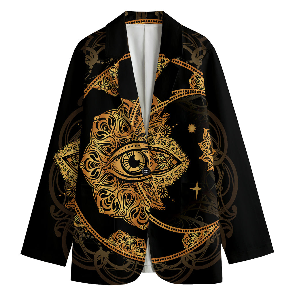 Bohemian Sun And Moon Print Women's Blazer