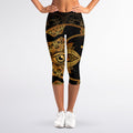Bohemian Sun And Moon Print Women's Capri Leggings