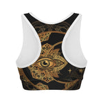 Bohemian Sun And Moon Print Women's Sports Bra