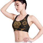 Bohemian Sun And Moon Print Women's Sports Bra