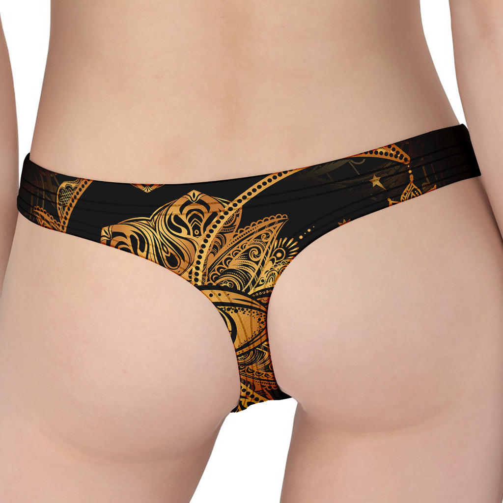 Bohemian Sun And Moon Print Women's Thong