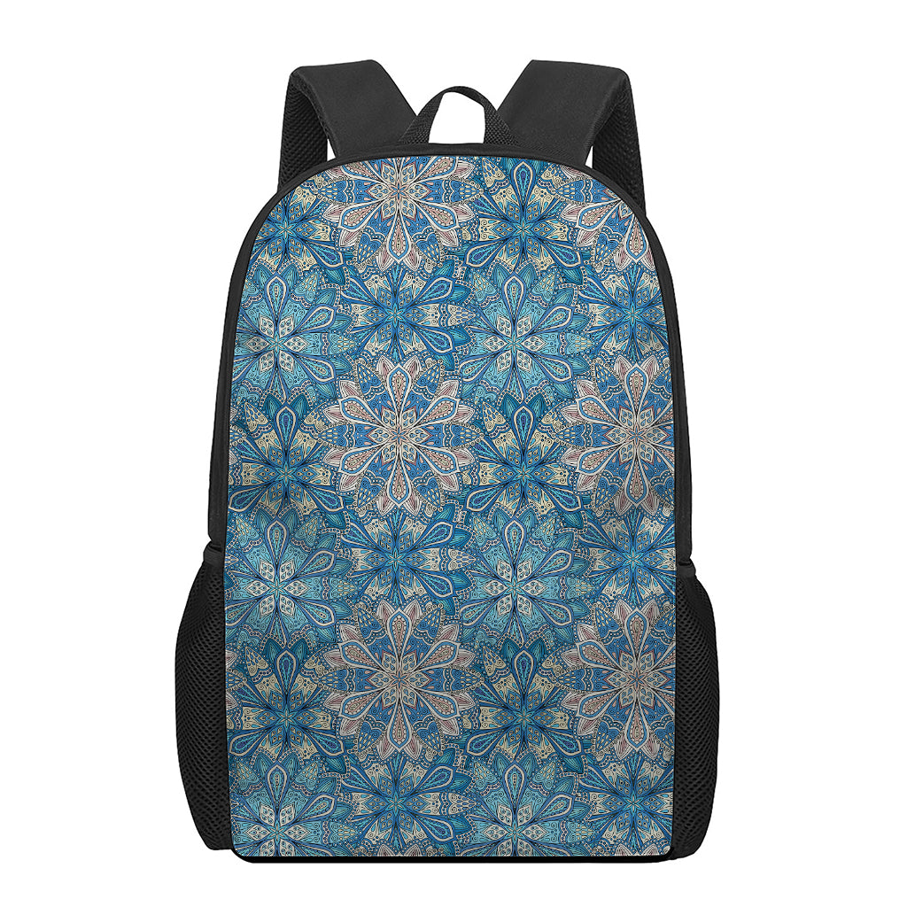 Boho Chic Mandala Floral Print 17 Inch Backpack