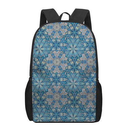 Boho Chic Mandala Floral Print 17 Inch Backpack