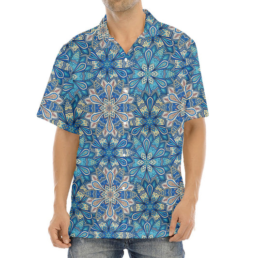 Boho Chic Mandala Floral Print Aloha Shirt