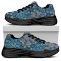 Boho Chic Mandala Floral Print Black Chunky Shoes