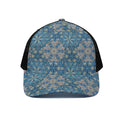 Boho Chic Mandala Floral Print Black Mesh Trucker Hat