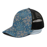 Boho Chic Mandala Floral Print Black Mesh Trucker Cap