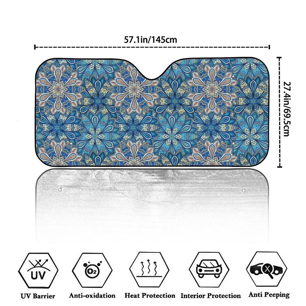 Boho Chic Mandala Floral Print Car Windshield Sun Shade