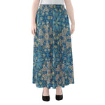 Boho Chic Mandala Floral Print Chiffon Maxi Skirt