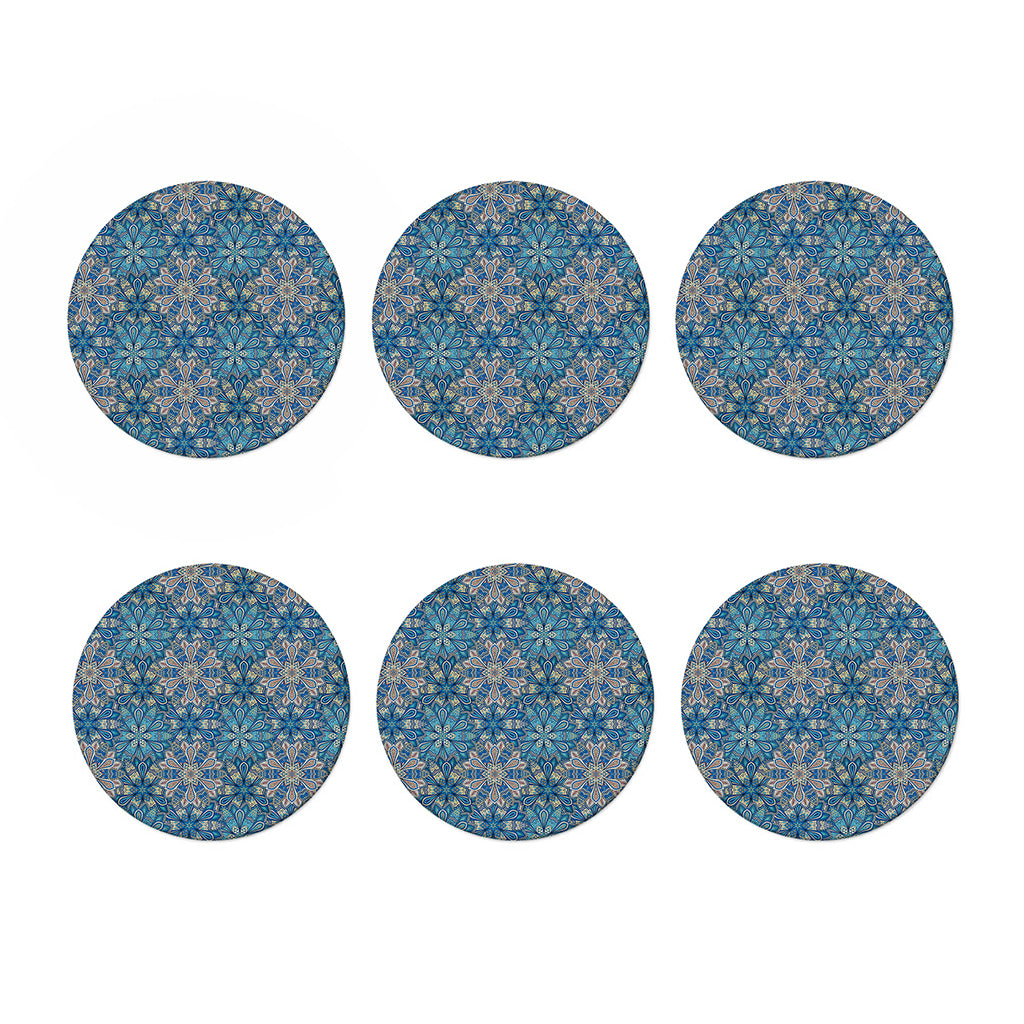 Boho Chic Mandala Floral Print Coaster Set