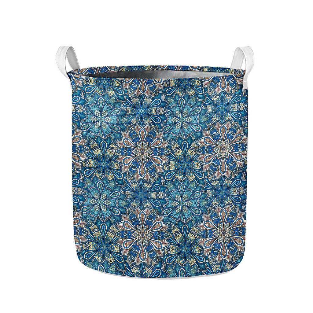 Boho Chic Mandala Floral Print Collapsible Laundry Basket
