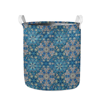 Boho Chic Mandala Floral Print Collapsible Laundry Basket