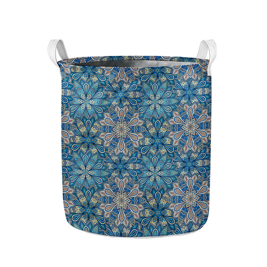 Boho Chic Mandala Floral Print Collapsible Laundry Basket