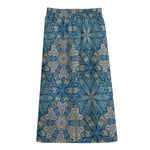 Boho Chic Mandala Floral Print Cotton Front Slit Maxi Skirt