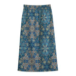 Boho Chic Mandala Floral Print Cotton Front Slit Maxi Skirt