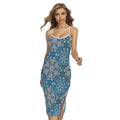 Boho Chic Mandala Floral Print Cross Back Cami Dress
