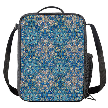 Boho Chic Mandala Floral Print Crossbody Lunch Bag
