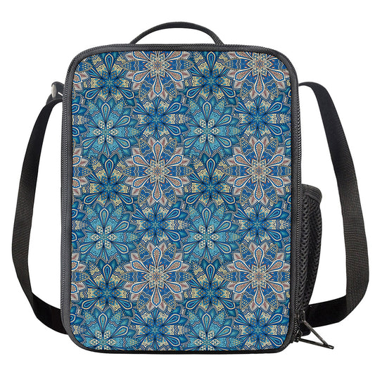 Boho Chic Mandala Floral Print Crossbody Lunch Bag