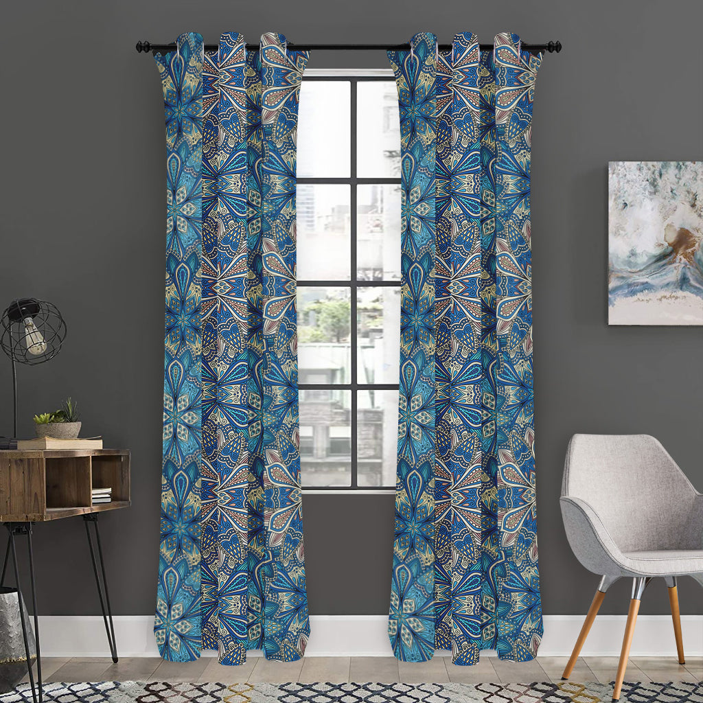Boho Chic Mandala Floral Print Curtain
