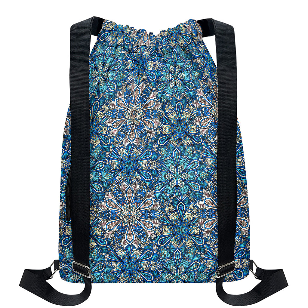 Boho Chic Mandala Floral Print Drawstring Backpack