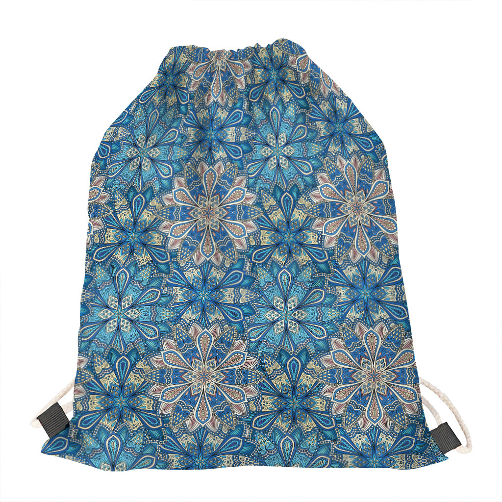 Boho Chic Mandala Floral Print Drawstring Bag