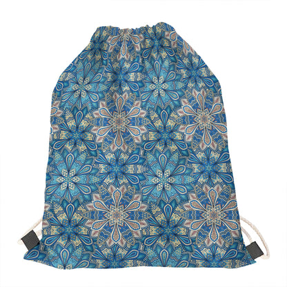 Boho Chic Mandala Floral Print Drawstring Bag