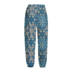 Boho Chic Mandala Floral Print Fleece Lined Knit Pants
