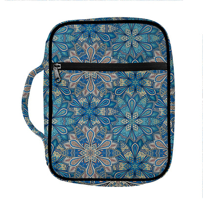 Boho Chic Mandala Floral Print Front Pocket Bible Bag