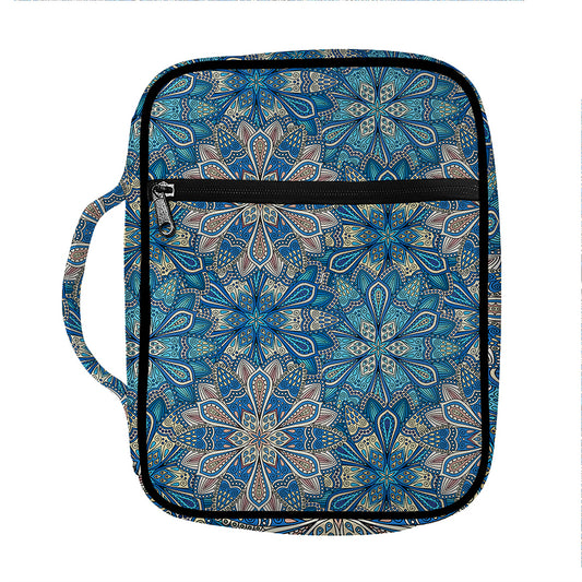 Boho Chic Mandala Floral Print Front Pocket Bible Bag