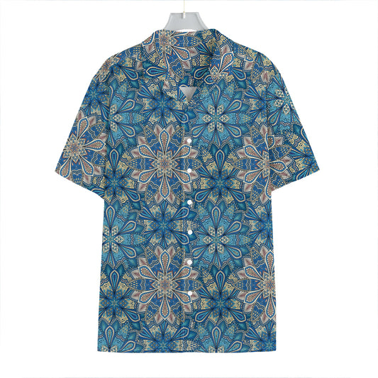 Boho Chic Mandala Floral Print Hawaiian Shirt