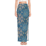 Boho Chic Mandala Floral Print High Slit Maxi Skirt