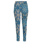 Boho Chic Mandala Floral Print High-Waisted Pocket Leggings
