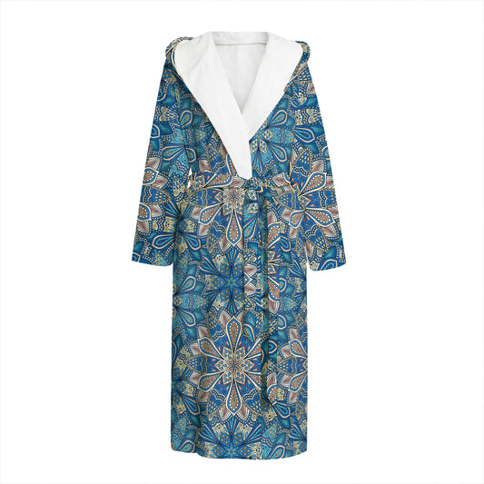 Boho Chic Mandala Floral Print Hooded Bathrobe