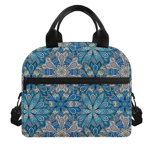 Boho Chic Mandala Floral Print Insulated Lunch Bag