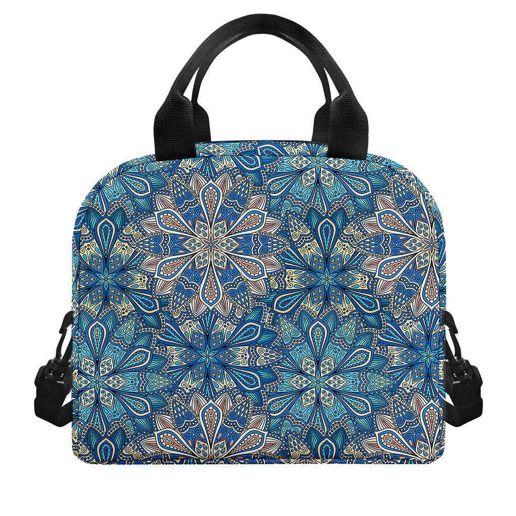 Boho Chic Mandala Floral Print Insulated Lunch Bag