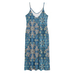 Boho Chic Mandala Floral Print Jersey Midi Cami Dress